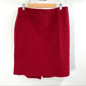 J. CREW MERCANTILE Candy Apple Red Wool Blend Pencil Career Skirt Size 10